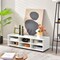 Wood TV Stand for TVs up to 55 Inches with 6 Storage Cubbies-White